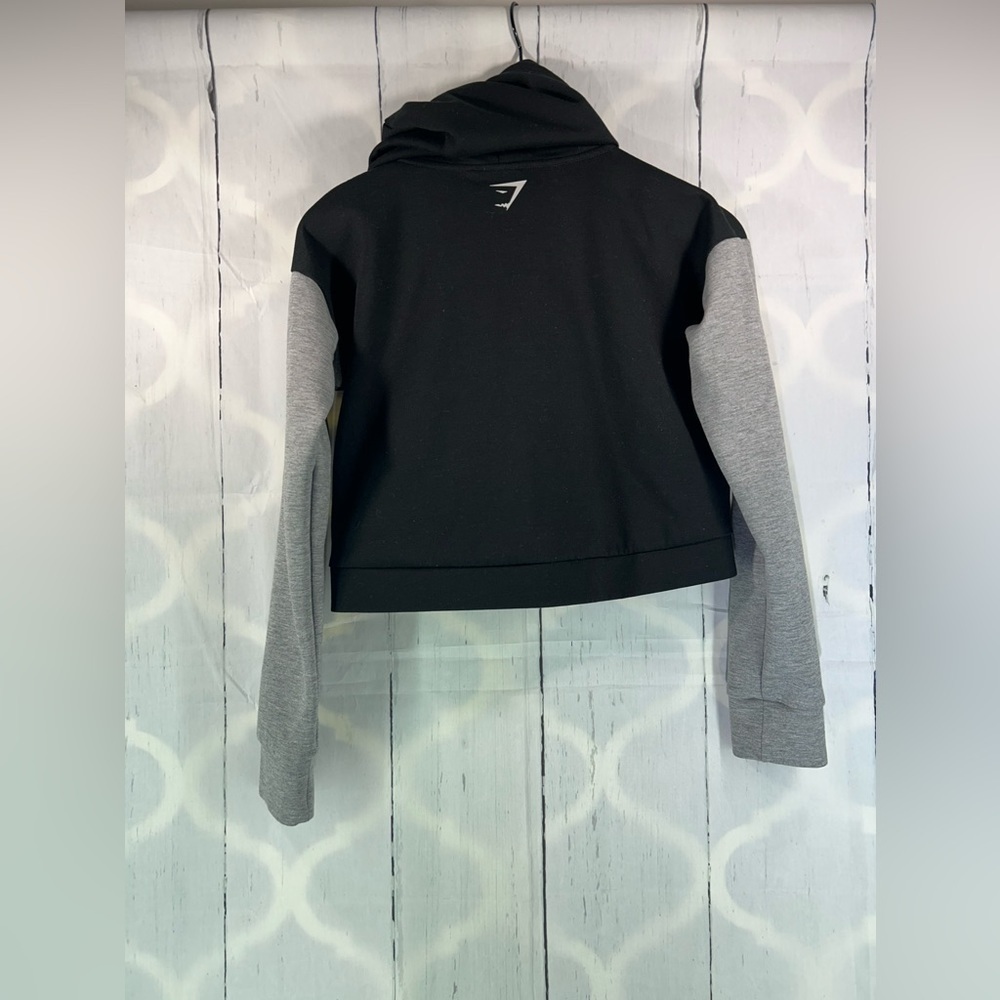 Gymshark Hoodie Two Tone Womens Cropped Jacket Full Zip Sweatshirt Outdoor - Picture 3 of 9